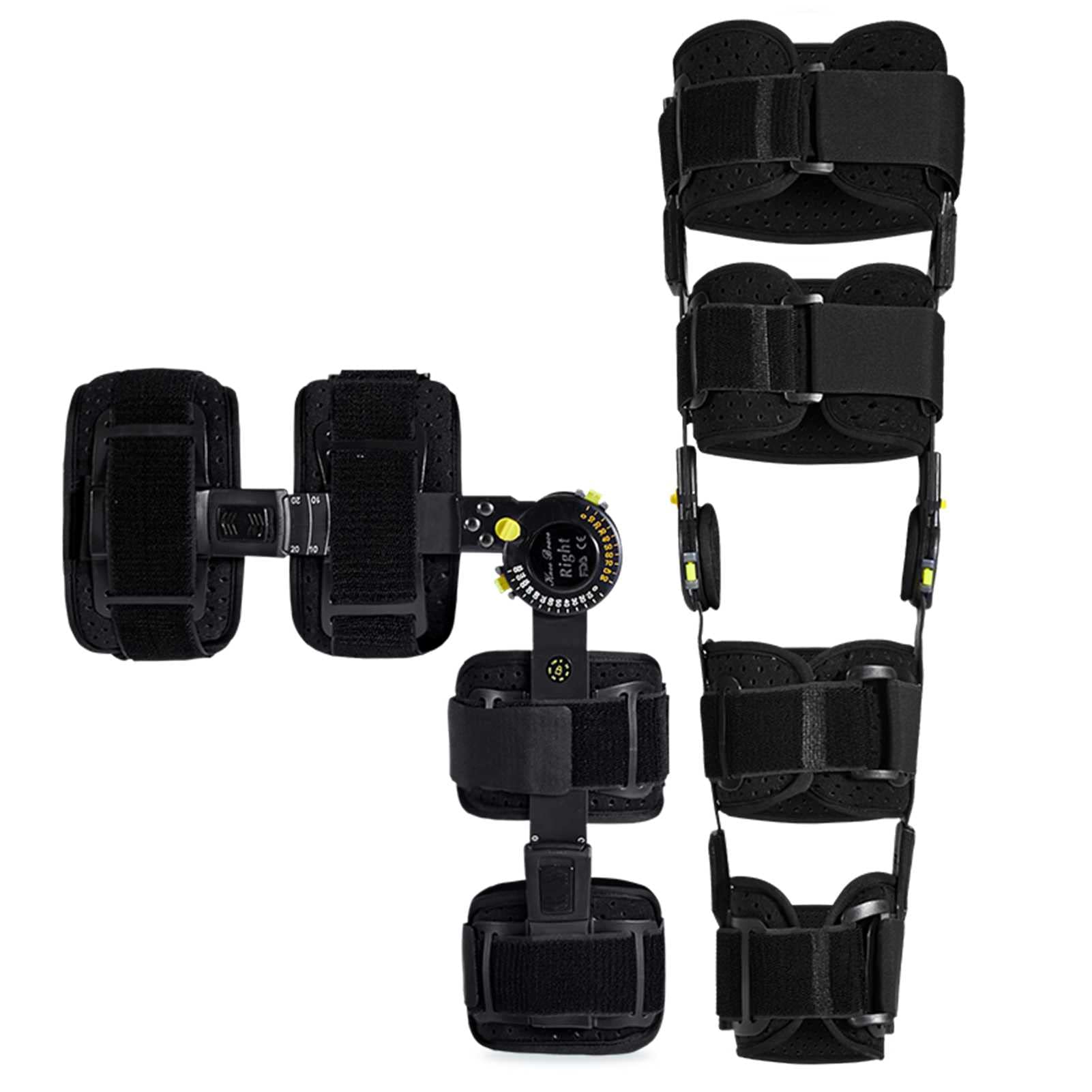 Regulowane Stabilizatory Kolan Z Zawiasami, Stabilizator Stawu Kolanowego, Oddychający, Regulowany Aluminiowy Wspornik, Stabilizator Boczny, Stabilizator Po Rekonwalescencji,Black-LEFT