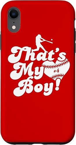 Vintage That's My Boy #4 Baseball Mom Baseball Dad Case for iPhone XR