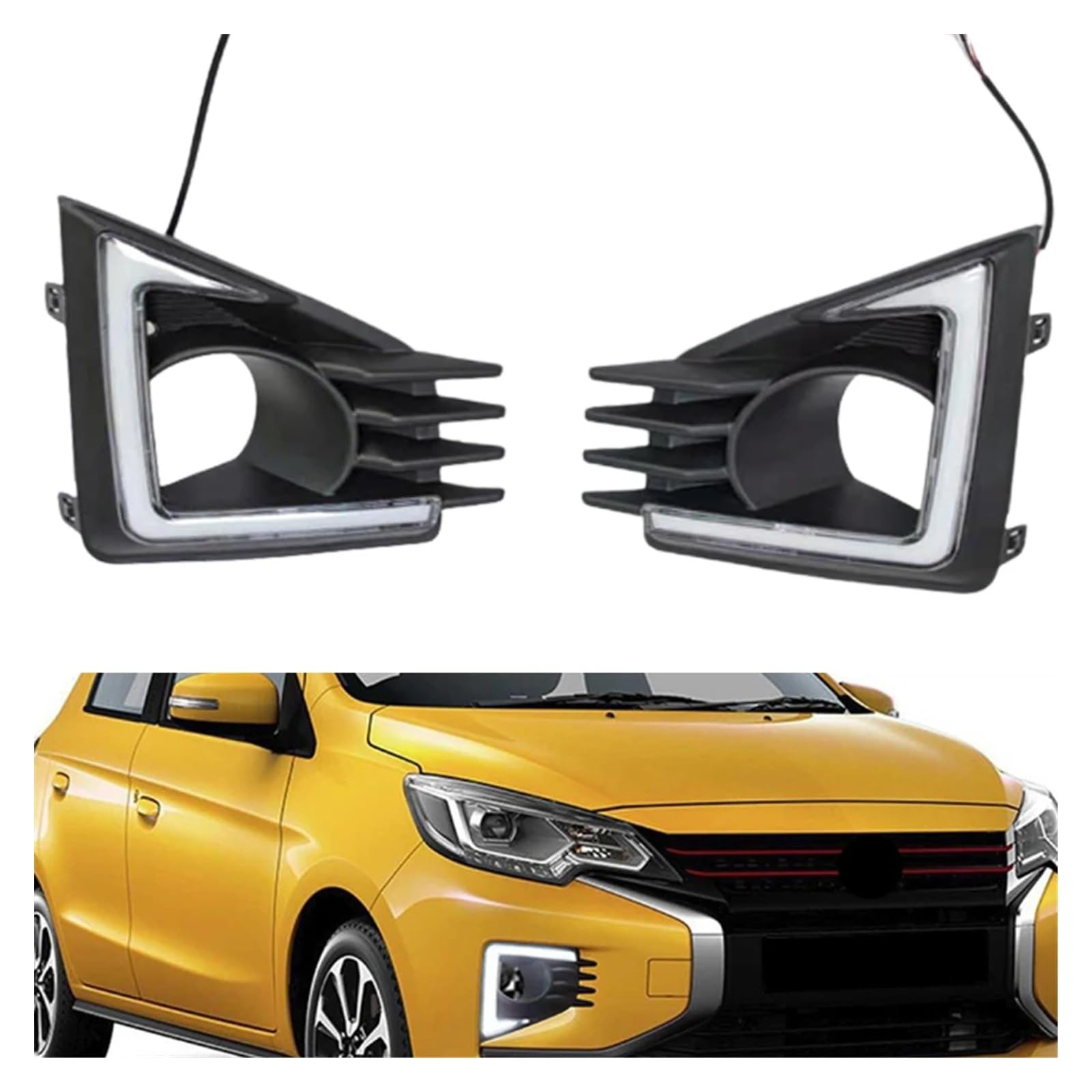 Lampada DRL per Auto da 2 Pezzi Luce Marcia Diurna A LED per Mirage 2020 2021 Funzione Segnale Svolta Giallo Dinamico 12V Laterale Indicatore Direzione Lampada