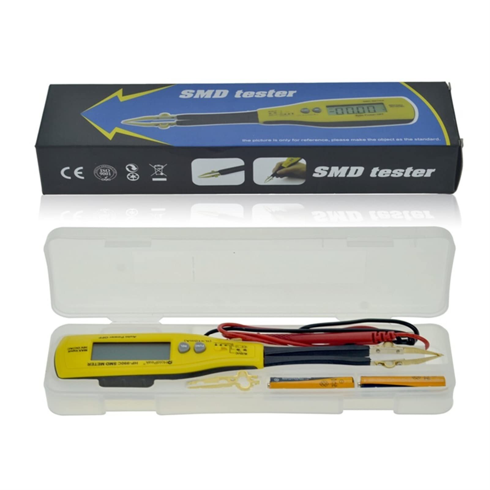 Tester per batteria auto Digitale SMD. Test del misuratore del misuratore di resistenza del misuratore del misuratore del tester con il testicolo della batteria di potenza della scatola di trasporto,