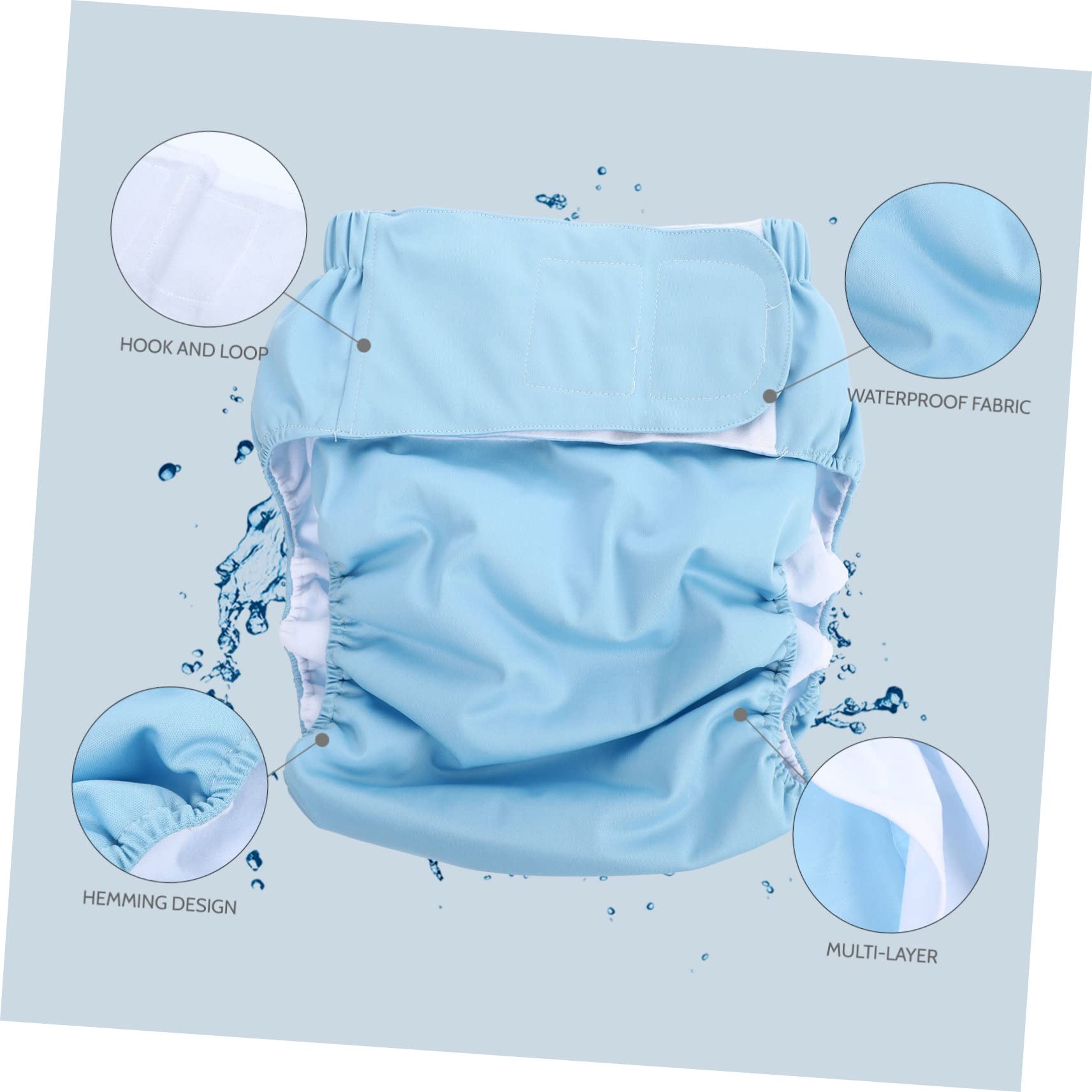 Ipetboom Unisex Washable Absorbent Diapers for Adults Adjustable Leakproof Comfortable Practical
