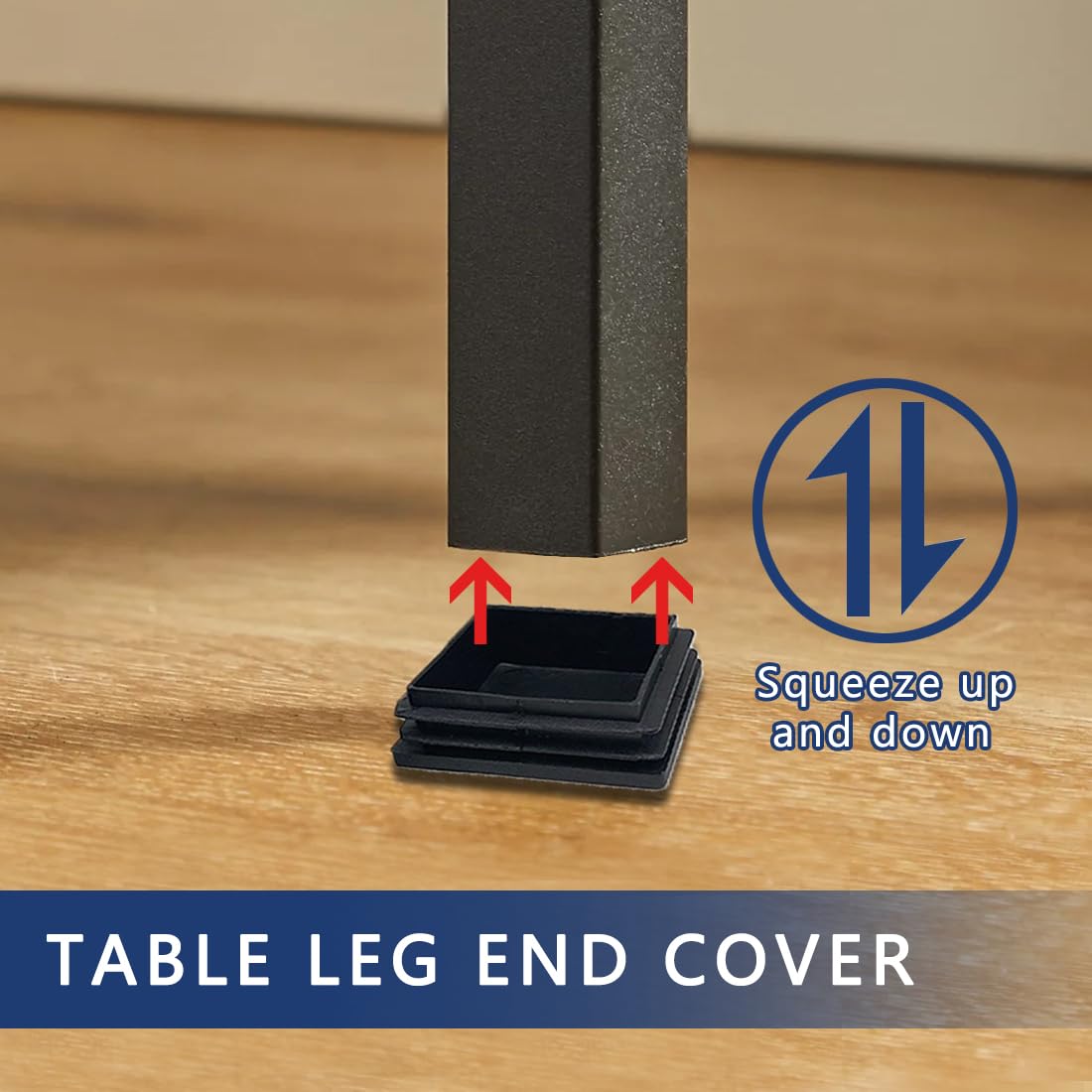 Tappi A Lamelle Per Tubi Quadrati 40x40mm - 4 Pezzi In Plastica PE Nero, Per Profili In Alluminio E Acciaio