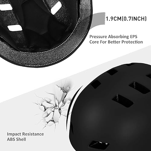 Miniatura 5 de Casco de patineta CPSC ASTM, certificado multideporte, patines en línea, 3 tamaños ajustables, para niños, jóvenes y adultos