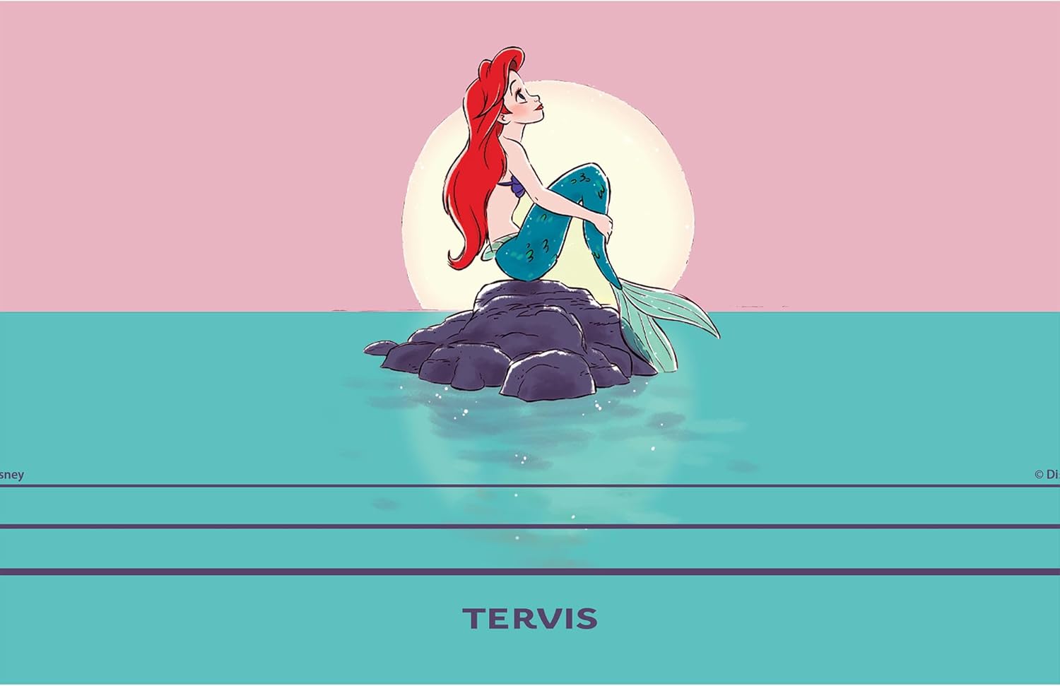 Tervis Traveler Disney The Little Mermaid Thoughtful Ariel Triple Walled Insulated Tumbler Travel Cup Keeps Drinks Cold & Hot, 30oz - with Straw Lid, Stainless Steel - Image 2