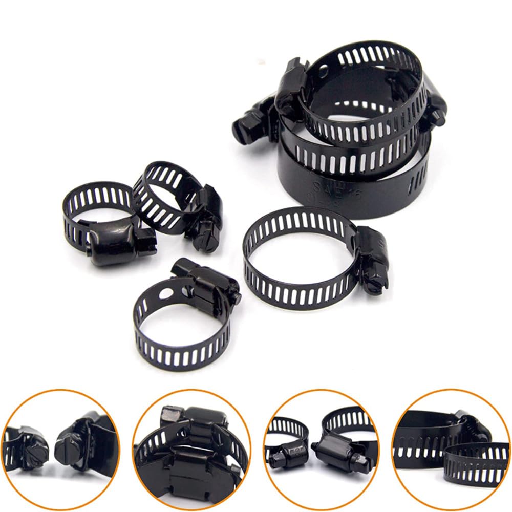 Jubilee Clips Rohrschelle 10 Stück Verstellbare Edelstahl Antriebsschlauchschellen Kraftstoffleitung Schneckenklammern Schlauchschellen Clips Kühlsystem Zubehör (19 x 29 mm)