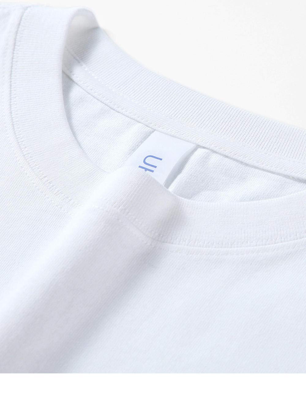 T-shirt męski 230 g, ciężki, bawełniany, luźny, na lato, okrągły dekolt, masywny kolor, 6 sztuk, 37, M