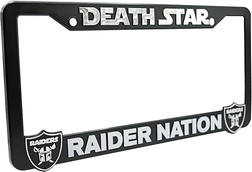 Miniatura 4 de Deathstar - Marco elevado 3D para placa de matrícula Raider Nation | 1 paquete de cubierta para placa de automóvil | Soporte universal para placa de
