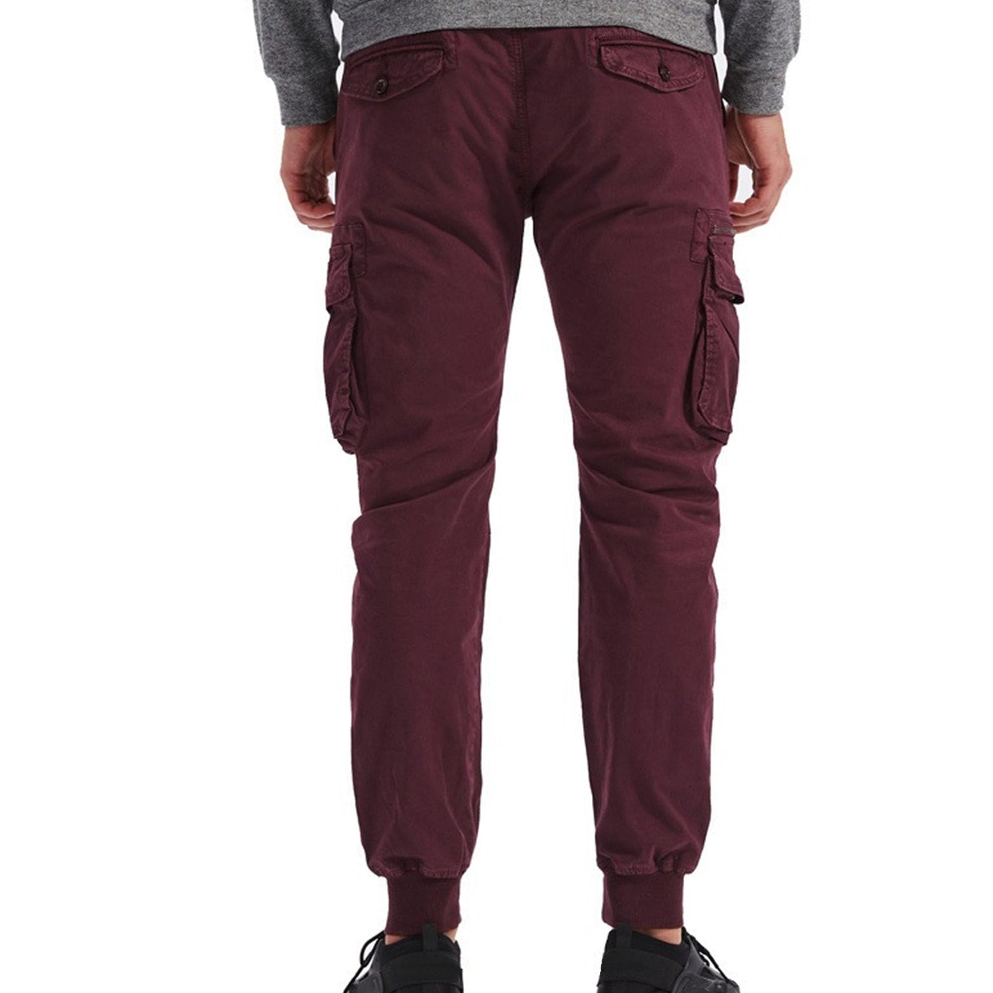 Męskie spodnie cargo z wieloma kieszeniami lekkie obcisłe bawełniane spodnie robocze cargo joggery slim fit elastyczne spodnie