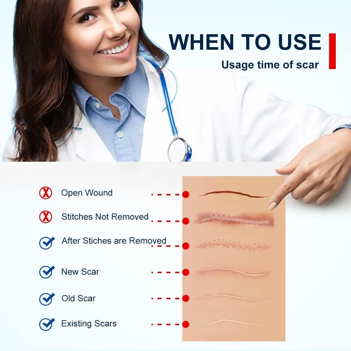 NIYANETAIL Scar Removal Tape β Medical-Grade Silicone Scar Sheets for C-Section, Acne, Keloid, Surgery & Tummy Tuck Scars | Reusable, Soft & Painless Scar Treatment Strips 1