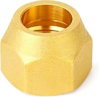 Vista 7 de GASHER 10 piezas de conector de tubo con abocinamiento SAE de latón, conector de tuerca de 1/2 pulgada para aire acondicionado, extensión de cobre