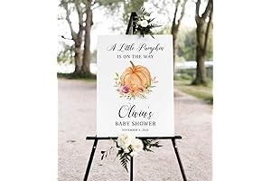 Personalized A Little Pumpkin Is On The Way Baby Shower Welcome Sign