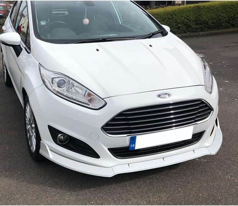 5pcs Combo Front Bumper Body Kit Lip + Side Skirt Extensions Diffuser Compatible with 2014-2019 Ford Fiesta 2015 2016 2017 2018 (Painted White)