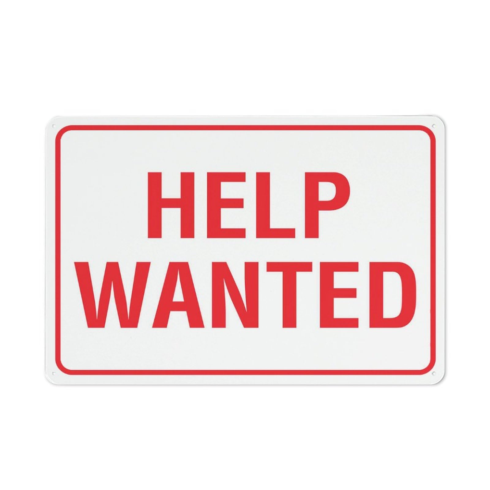 Help Wanted Sign Signs Outdoor, Uv Printed Metal Aluminum Tin Sign 8x12In, Weatherproof and Security Signs for Home Or Business