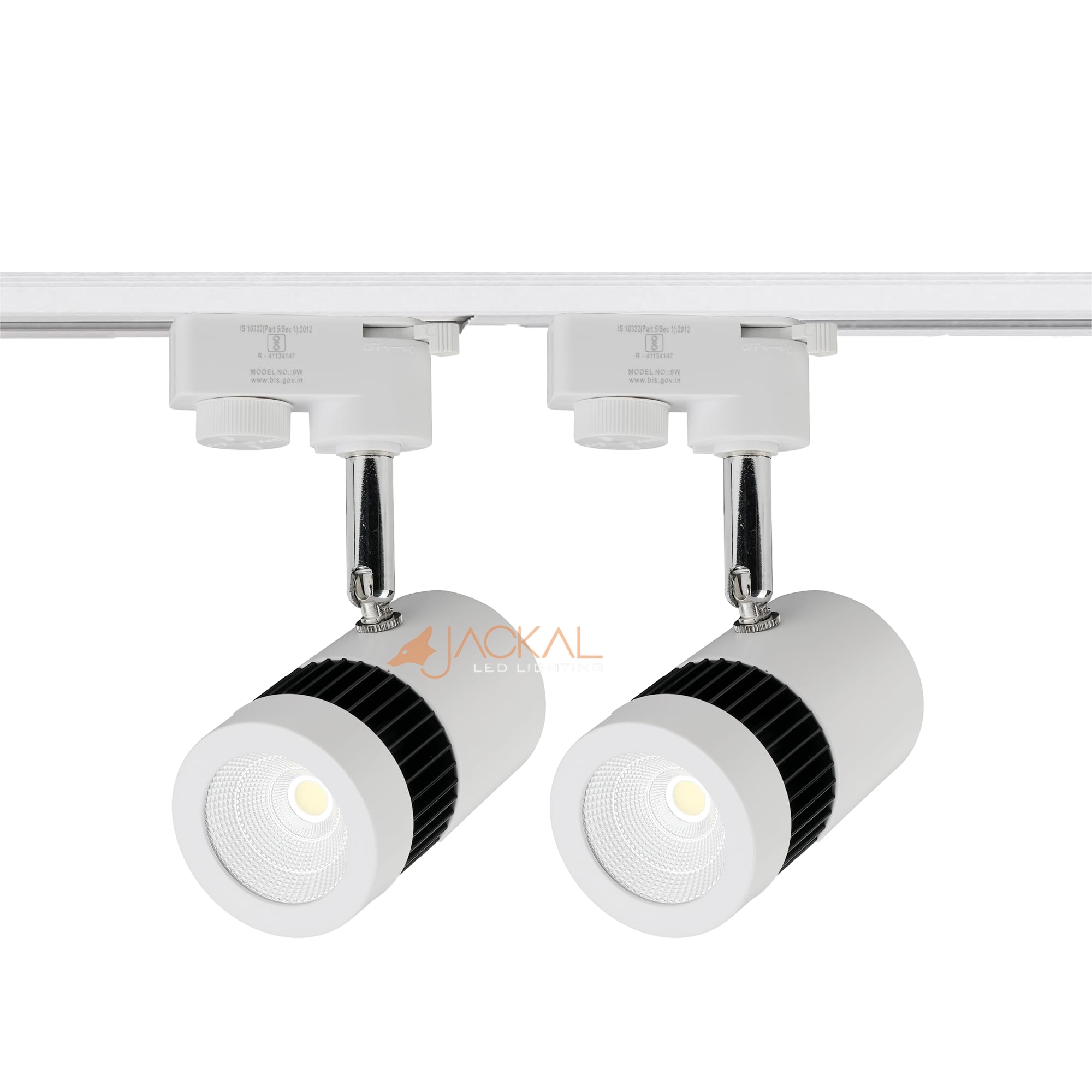 JACKAL® LED 9 Watts Indoor Ceiling Spot Light/Focus/Track (Natural White) | Flexibly Rotatable Head | Perfect for Kitchen, Living Room & Malls – Trackway Not Included (Pack of 2)