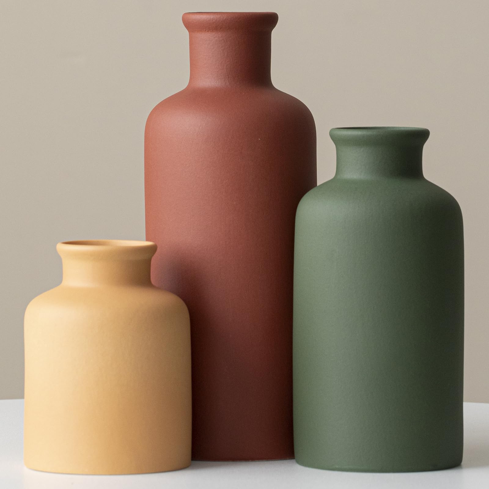 TINCTOTNIC Large Modern Ceramic Vase Set of 3 - vases | Mubboo
