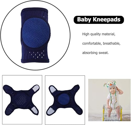 Miniatura 5 de EXCEART Rodilleras para niños pequeños, rodilleras antideslizantes para bebés, rodilleras para bebés, rodilleras ajustables, protector de gateo,