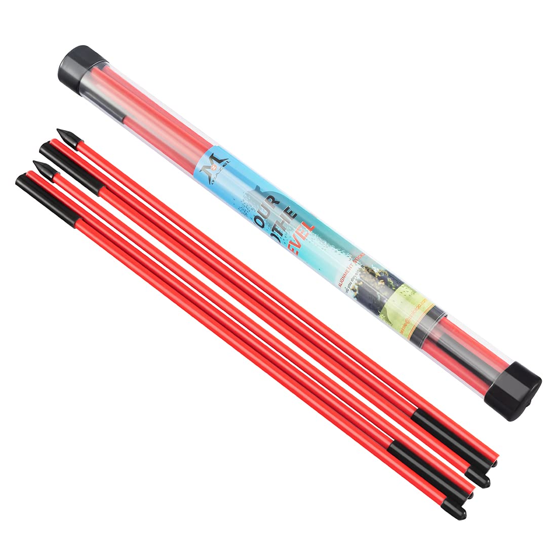 MAZEL Golf Alignment Sticks 48" - 2 Pack Collapsible Golf Alignment Rods for Improving Your Swing & Aligning Your Body,Full Swing Trainer Aid,Posture Corrector with Clear Tube Case (Red)