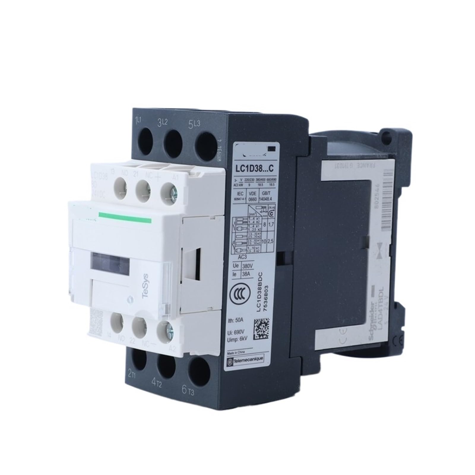 Contacteur électrique LC1D40ABD résout les coupures de commande en 24V DC