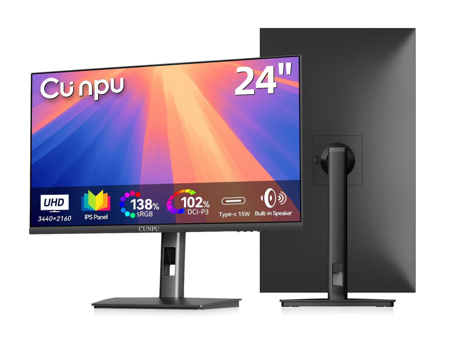 CUNPU UHD4K 23.8インチ モニター Amazon.co.jp: CUNPU 61cm 4K UHD USB-C Pro 垂直モニター 100% DCI-P3