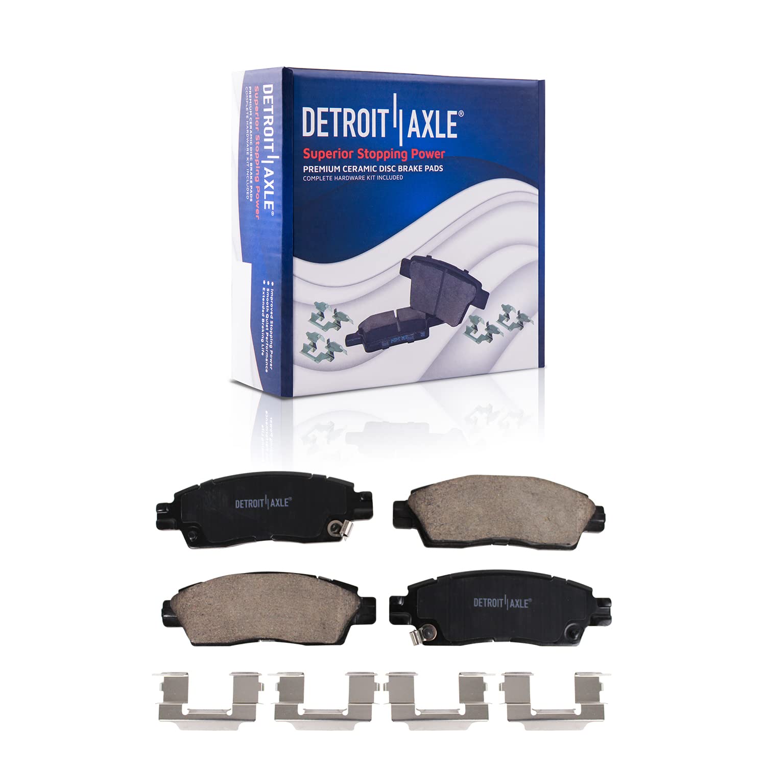 Detroit Axle - Rear 2pc Brake Pads for Chevrolet Trailblazer EXT SSR Traverse Buick Enclave GMC Acadia Limited Envoy XL XUV Rainier, 2 Ceramic Brake Pads w/Hardware Replacement