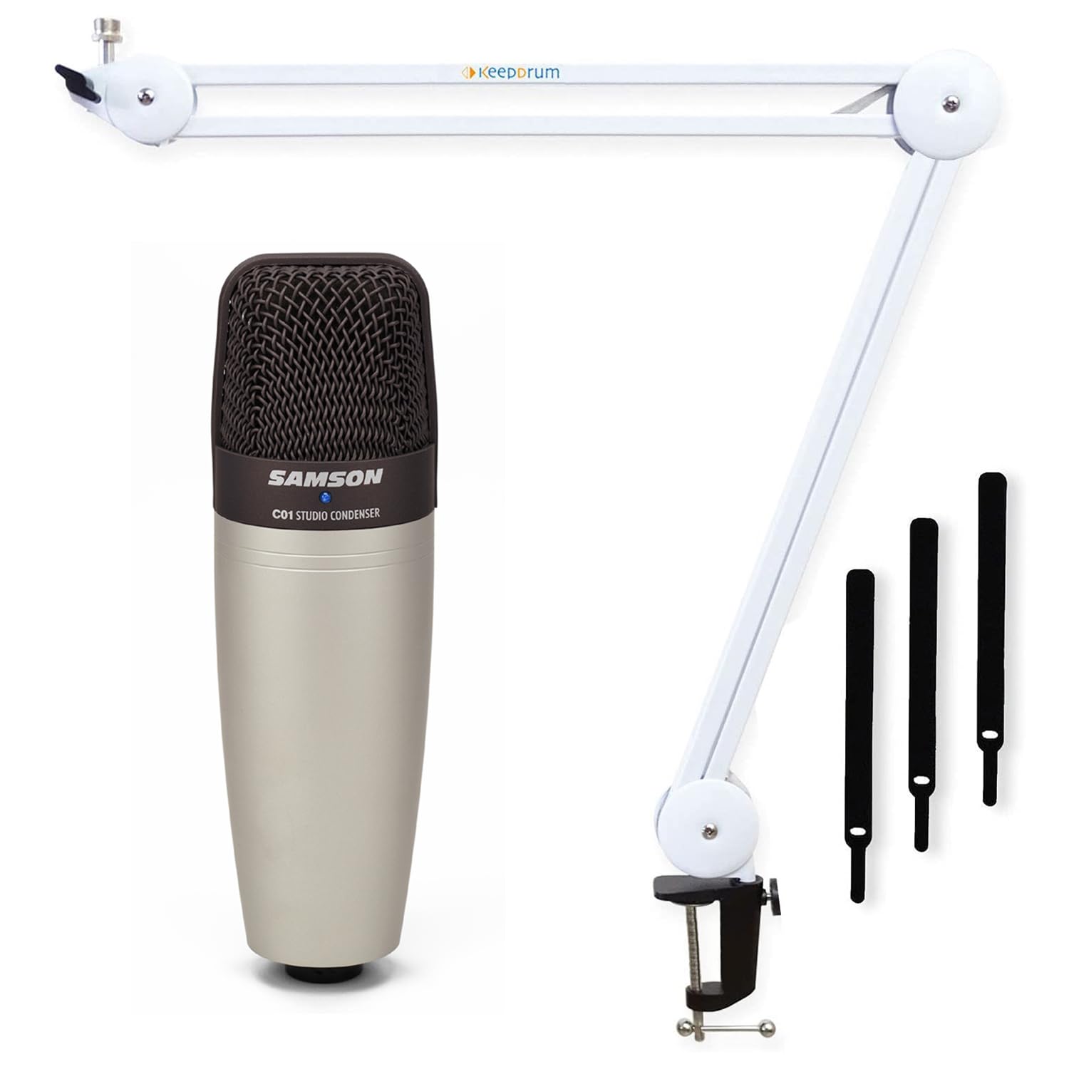 Samson C-01 Kondensator-Mikrofon mit keepdrum Gelenkarm Weiss