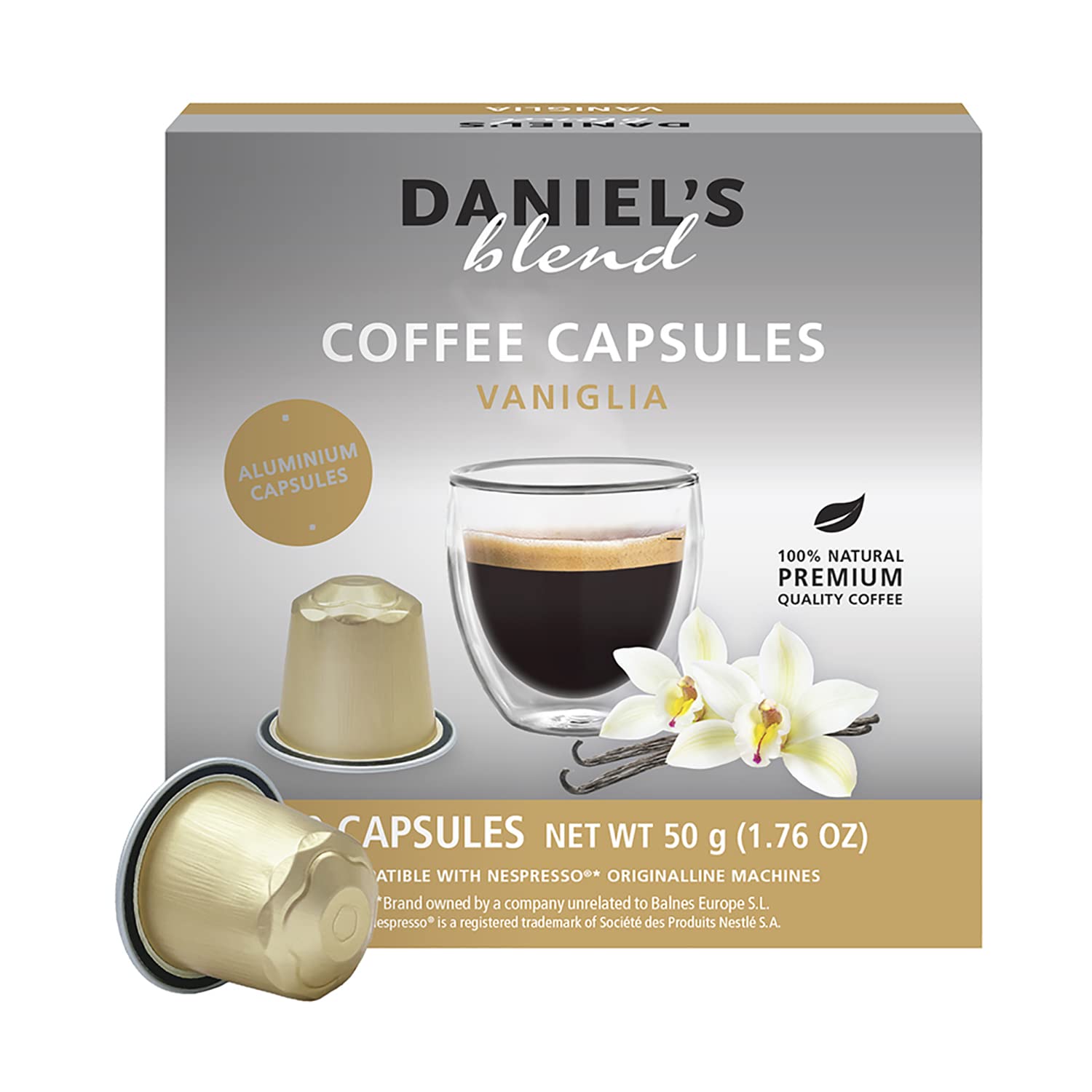 Daniels Blend Espresso Aluminum Capsules Compatible with