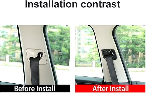 Miniatura 2 de YIWANG Estilo de fibra de carbono ABS cinturones de seguridad del coche cubierta decorativa Trim 2 unids para BMW X5 F15 2014 2015 2016 2017 2018