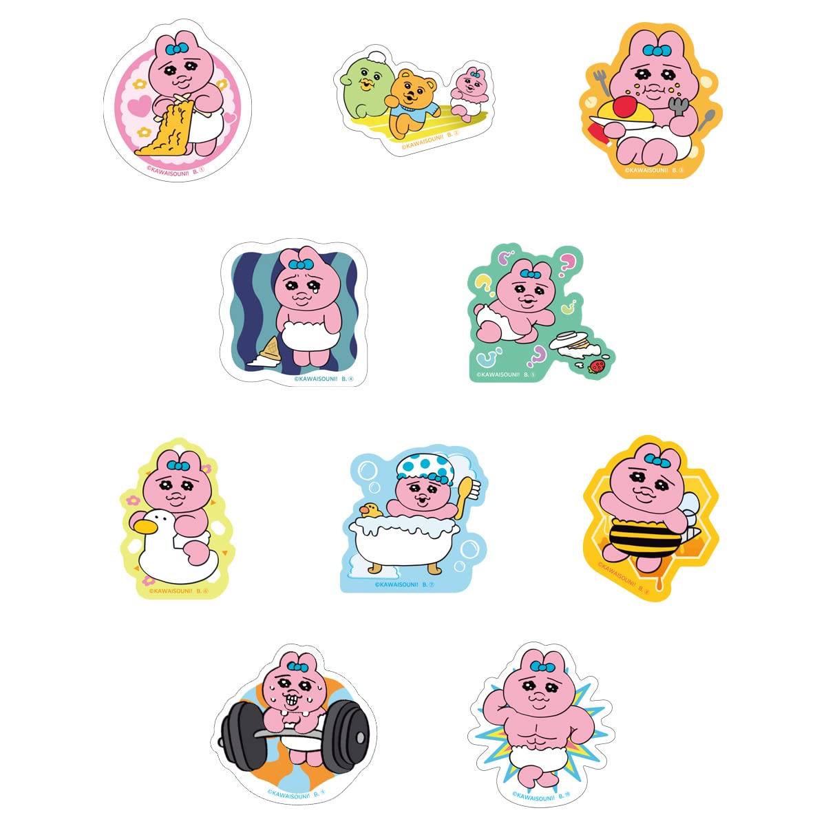 おぱんちゅうさぎ♡グミシールセミコンプリートセットです^_^ おぱんちゅうさぎ」オリジナルシール付きグミがローソン＆ファミマで