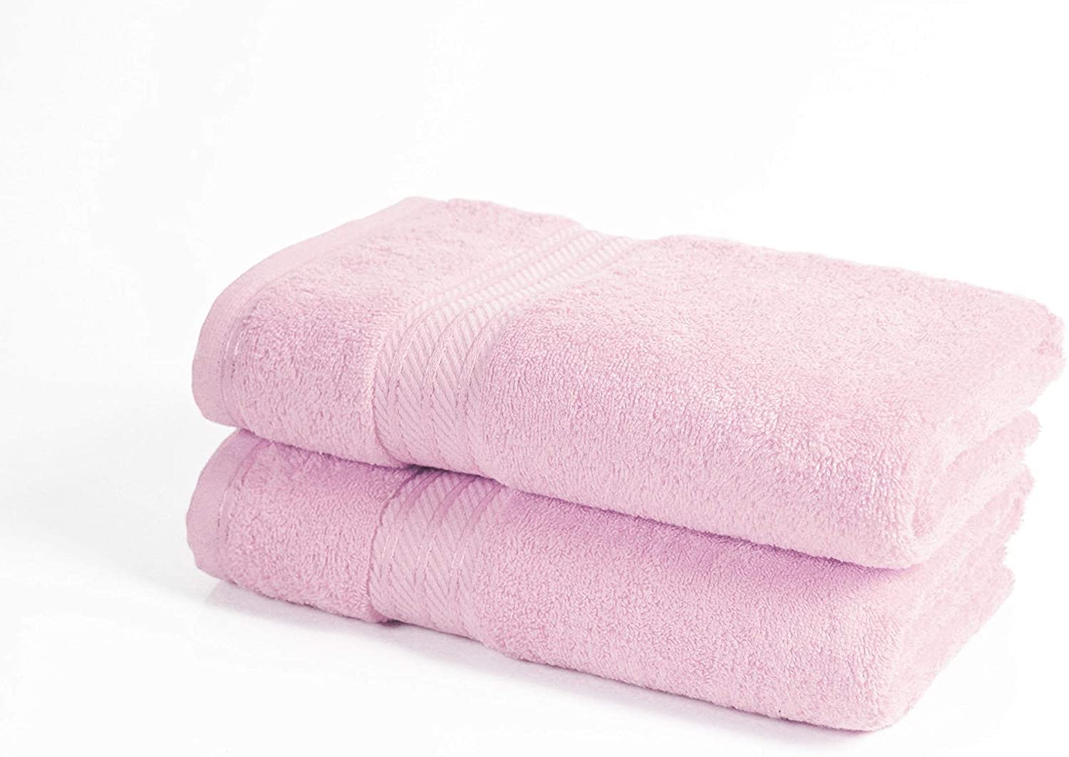 Bentley Priory Linens Hand Towels (2 PACK) for Bathroom Supreme Range 500GSM Super Soft Cotton Pack of 2 Absorbent and Quick Dry Hand Towels Set 50 x 85cm (PINK)