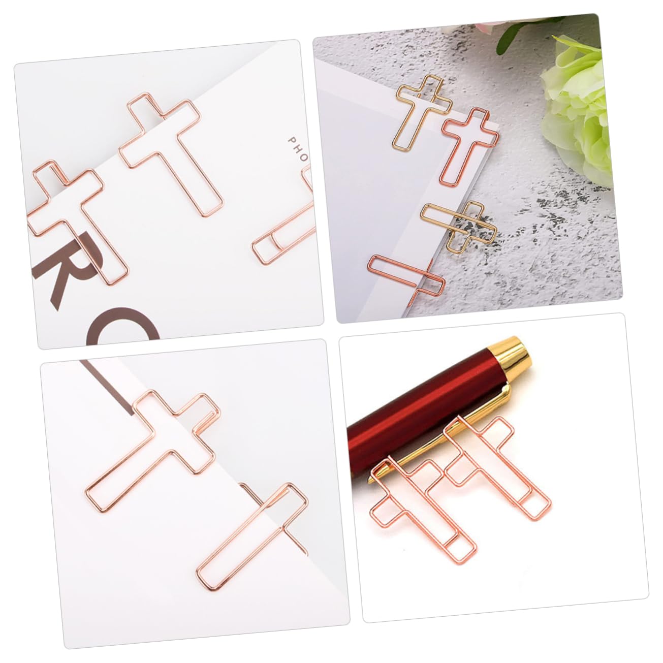10 pezzi Fermagli per Documenti Forma Metallo Fermacarte Piccoli Colorati Clip Metalliche Resistenti per Ufficio e Studio