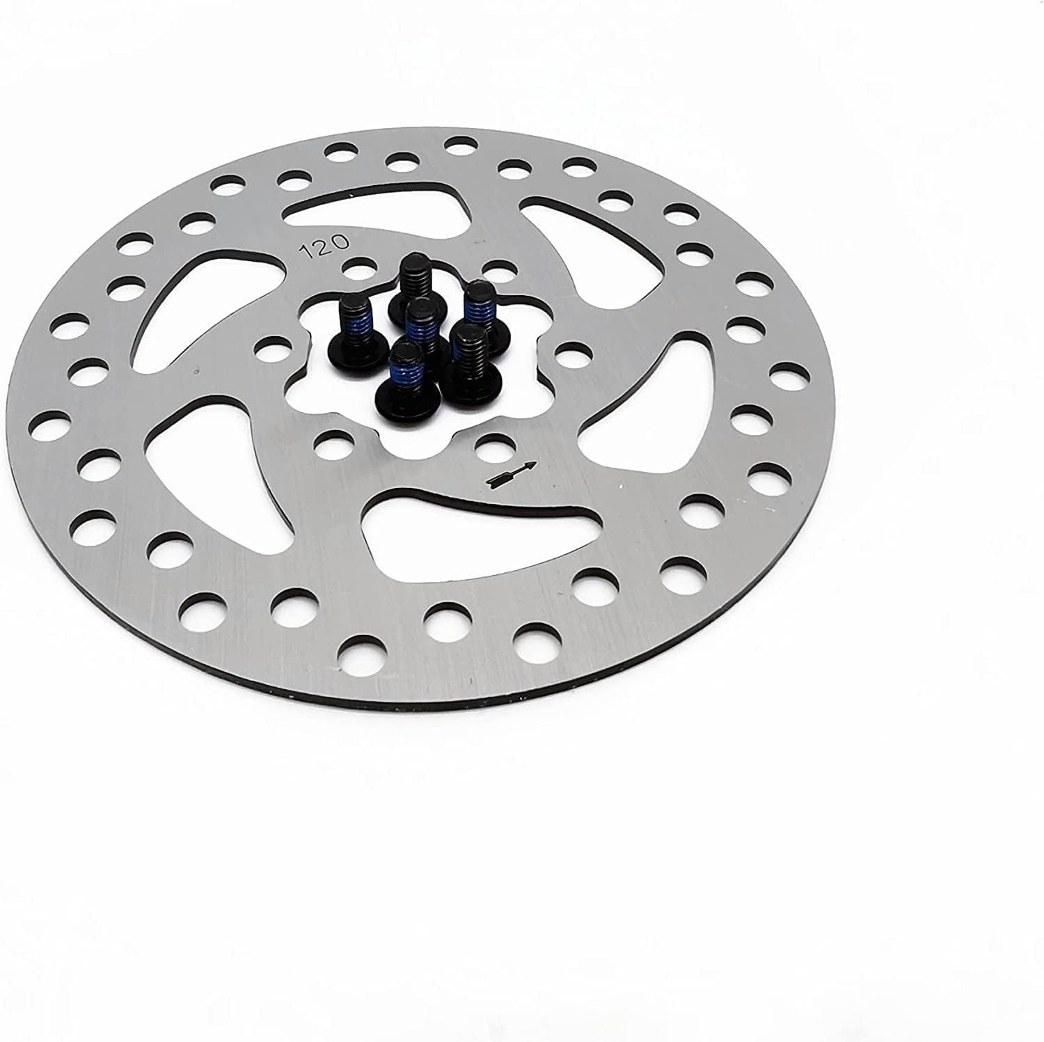 120mm Colorful 6 Holes Brake Disc for NIU KQi3/KQi3 MAX/PRO KQi3 Sport Electric Scooter kqi3 Replace Accessories (120mm silvery)