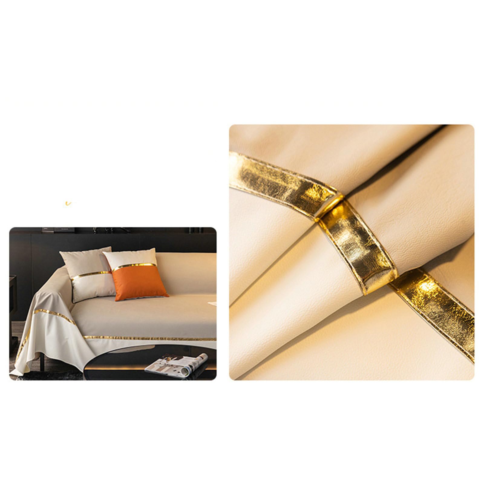 Set de Table PVC Antidérapant, Lot de 4 Set de Table Rond Fissure Doré Moderne 38cm