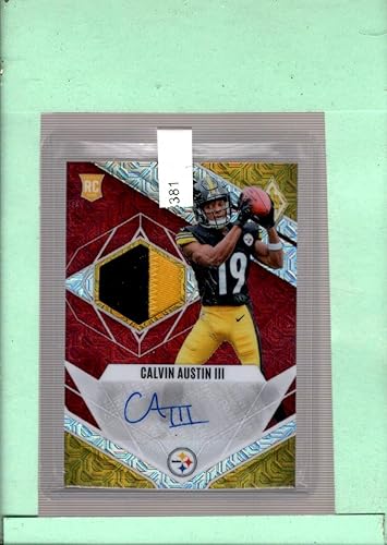 Miniatura 1 de 2022 Panini Phoenix RPS Rookie Auto Jersey Prime Red Mojo #36 Calvin Austin III MINT MEM Auto SER25 Pittsburgh Steelers Football