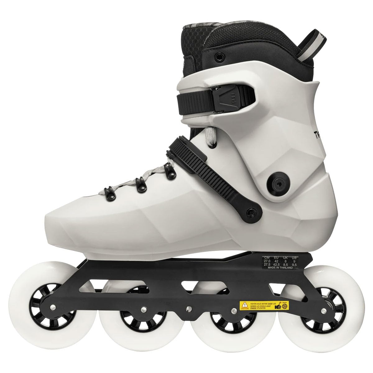 Rollerblade Patines Freeskate Urbanos Twister 90R 4x90mm Rocker Carcasa Rígida Guía Aluminio White Smoke Blanco Negro 43-44