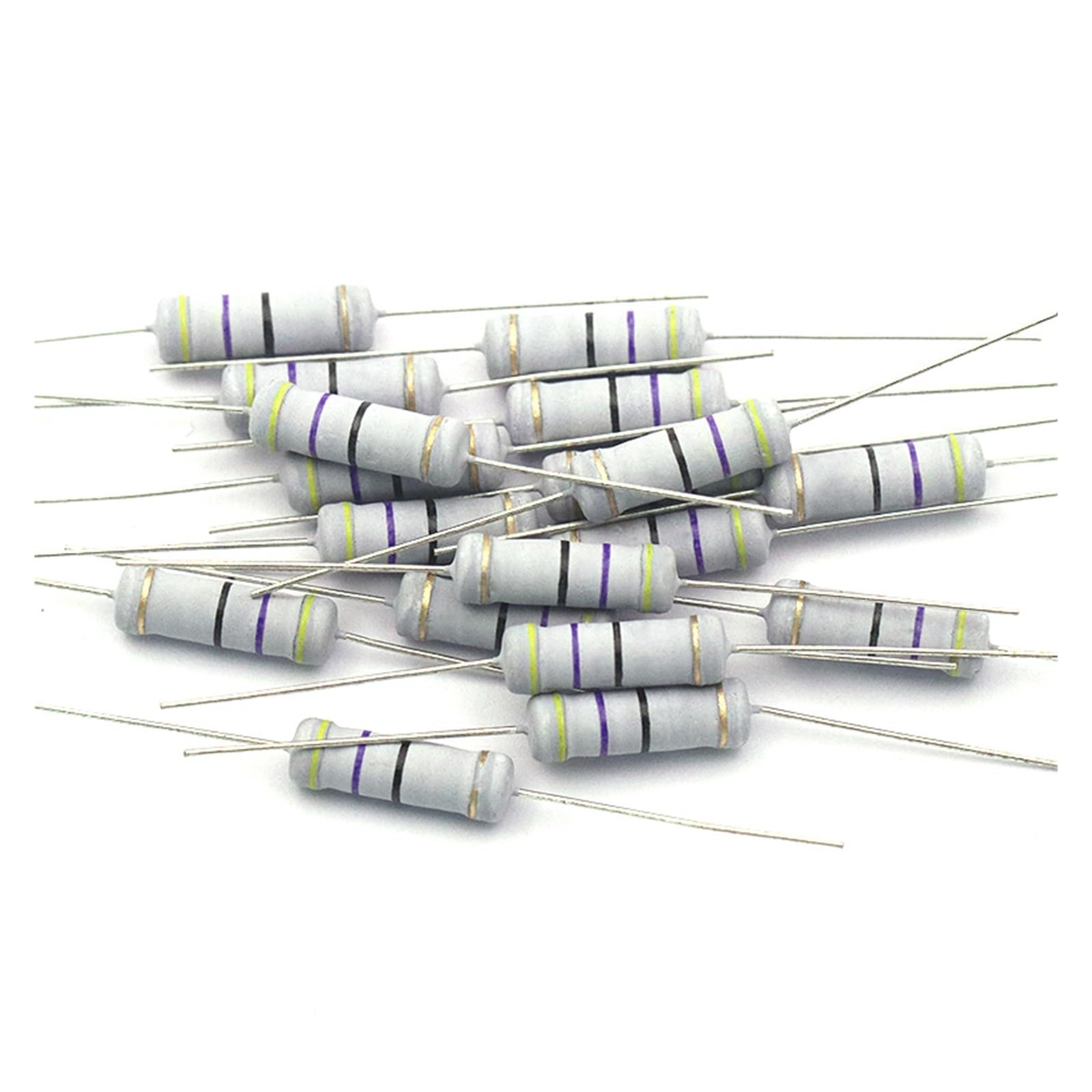 Resistore a Film di Carbonio 20 Pezzi 2W Resistenza al 5% 0,1Ω-2MΩ 0,47 10 100 200 470 820 1K 4.7K 10K 47K 100K 200K 330K 470K 1M 1.2M Ohm(2.7K Ohm)