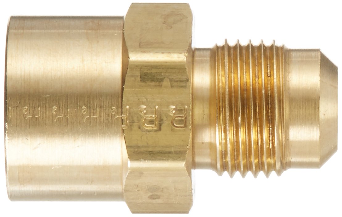 Parker Hannifin 46F-8-8-pk5 Female Connector, Brass, 45 Degree Flare Fitting, 1/2" Flare Tube x 1/2" Female Thread (Pack of 5)