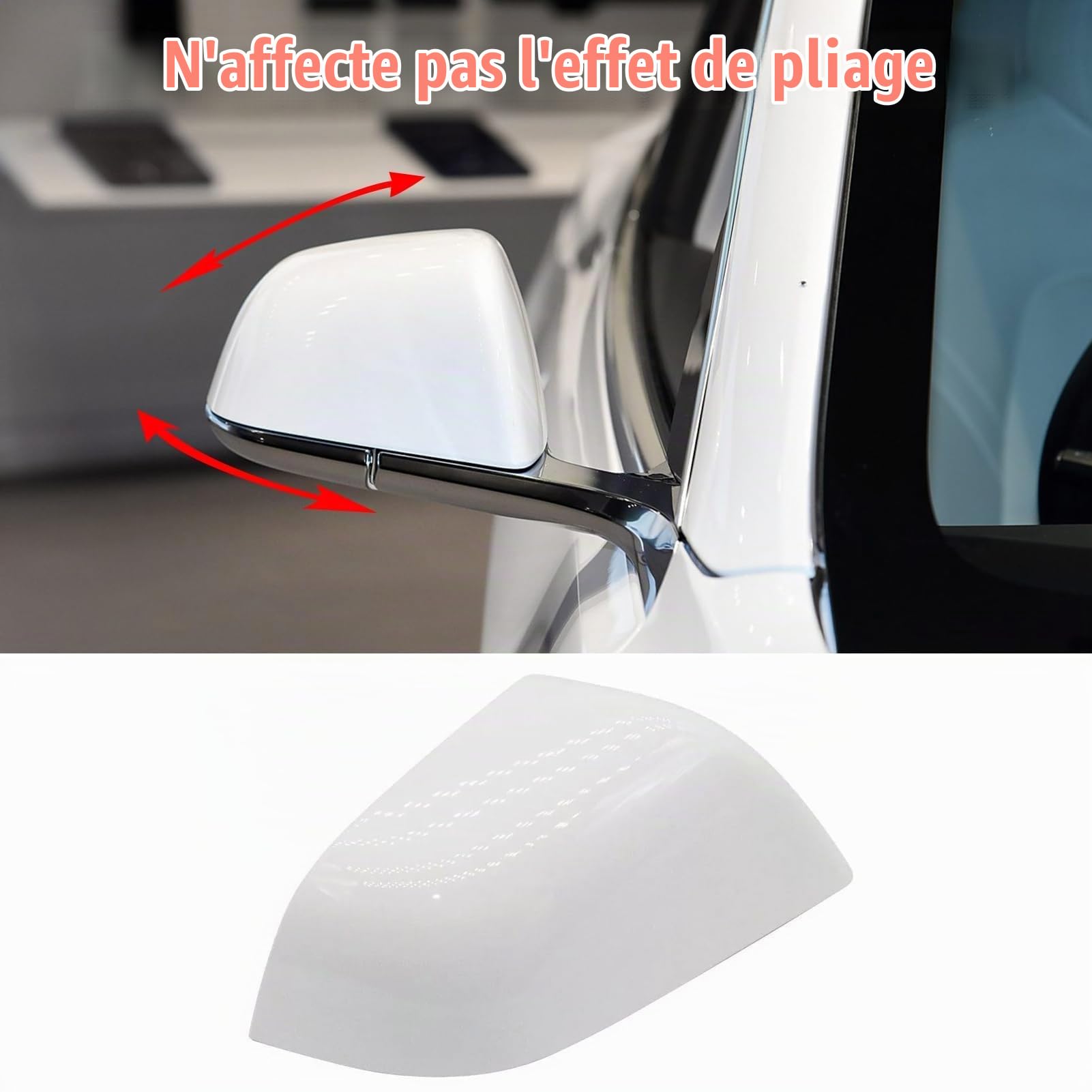 TTCR-II Retroviseur Couvercle Compatibles avec Tesla Model 3 2017-2023 | Coque de Rétroviseur Extérieur pour Model 3 2017 2018 2019 2020 2021 2022 2023 Boîtier Miroir Droite (Blanc Nacré)