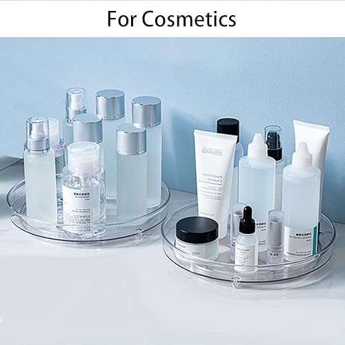 Vista 3 de URALFA Lazy Susan - Organizador de especias de 9 pulgadas, giratorio de 360 grados para gabinete, 2 unidades, transparente