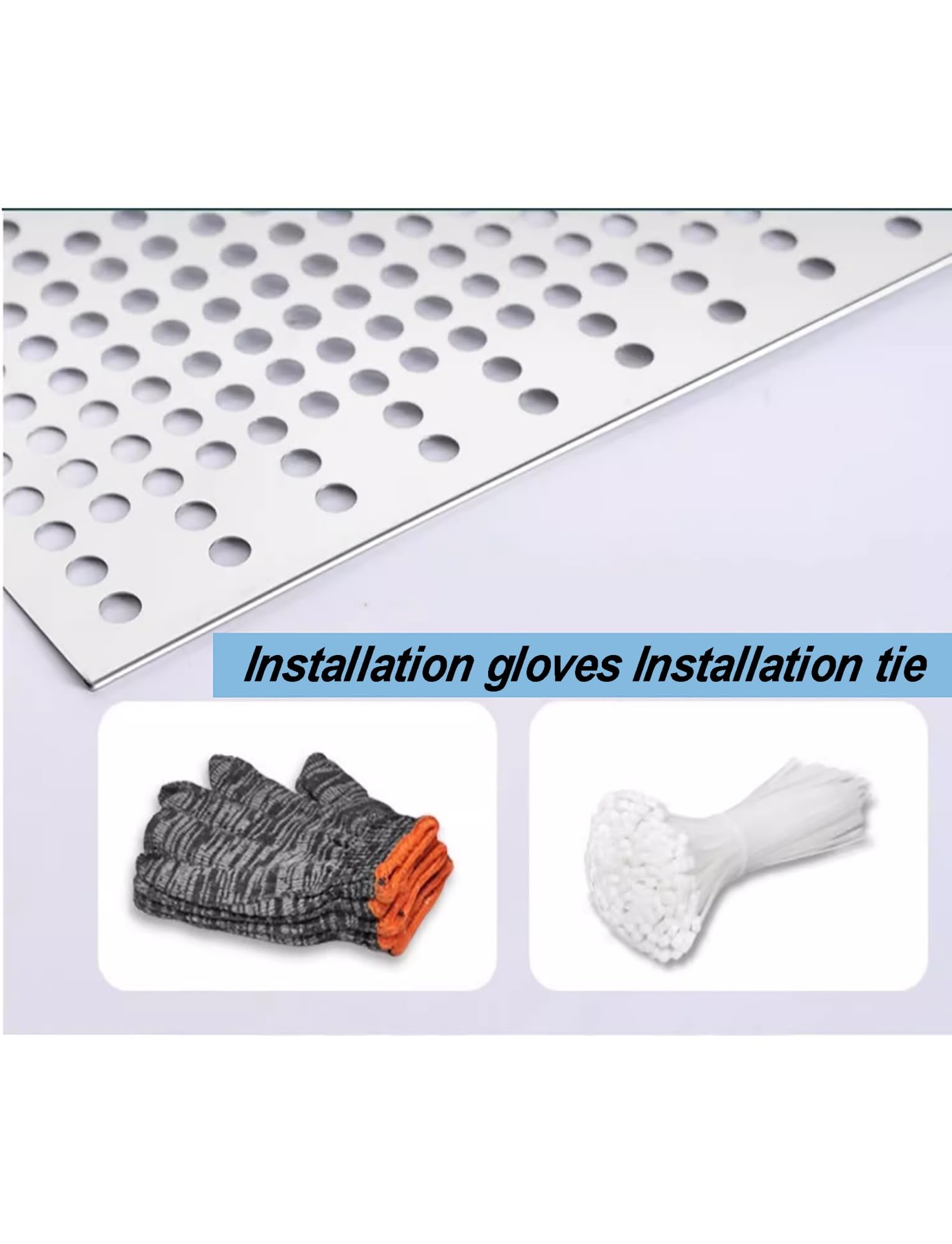 Tôle perforée en Acier Inoxydable, Tailles Multiples de Trou l'argent 10mm Plat perforé l'acier Inoxydable 304 for la fenêtre Balcon(0.6mm 55x150cm)
