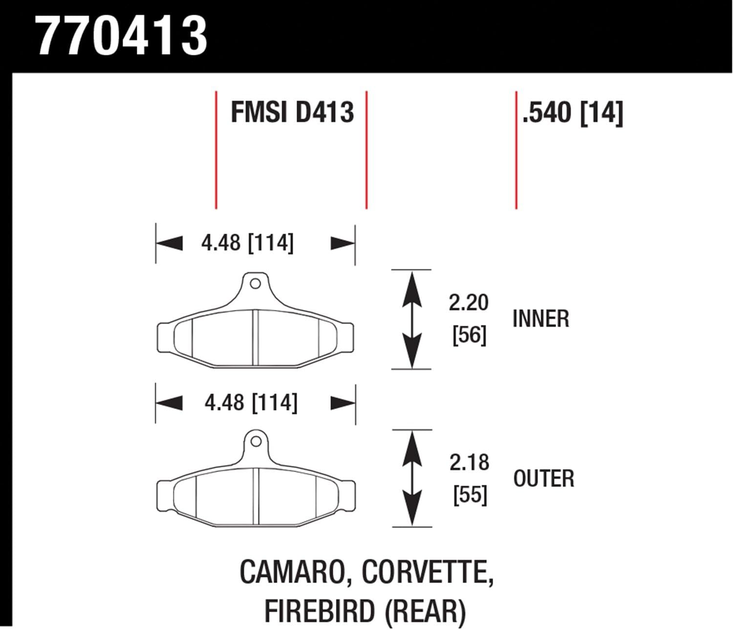 Hawk Performance 770413 FMSI D413 OES Premium Ceramic Disc Brake Pad