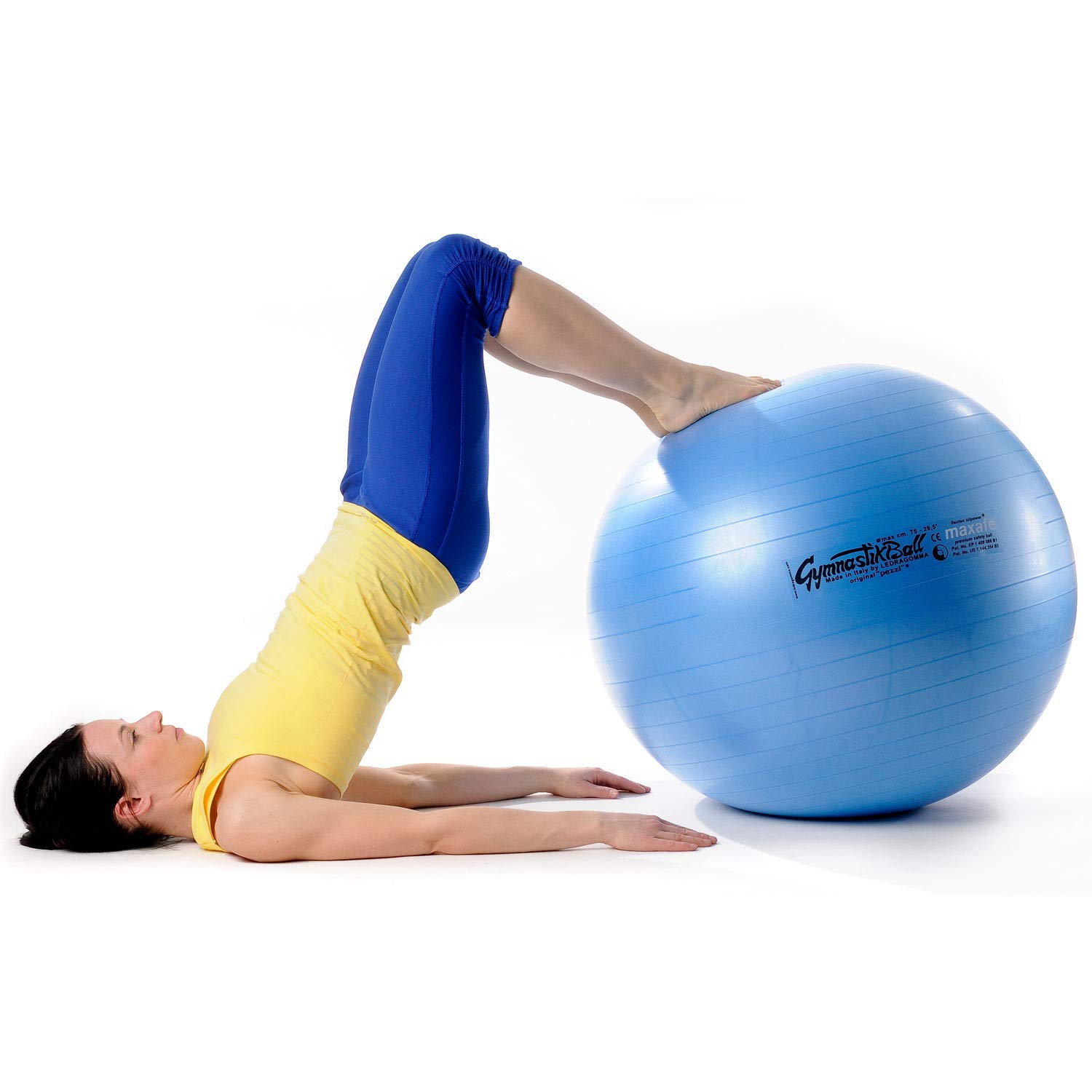 Pezzi - Palla da ginnastica Maxafe, set da seduta Ø 42 cm fino a 75 cm, con ciotola e pompa per palloni fino a 400 kg, per allenamento fitness e riabilitazione