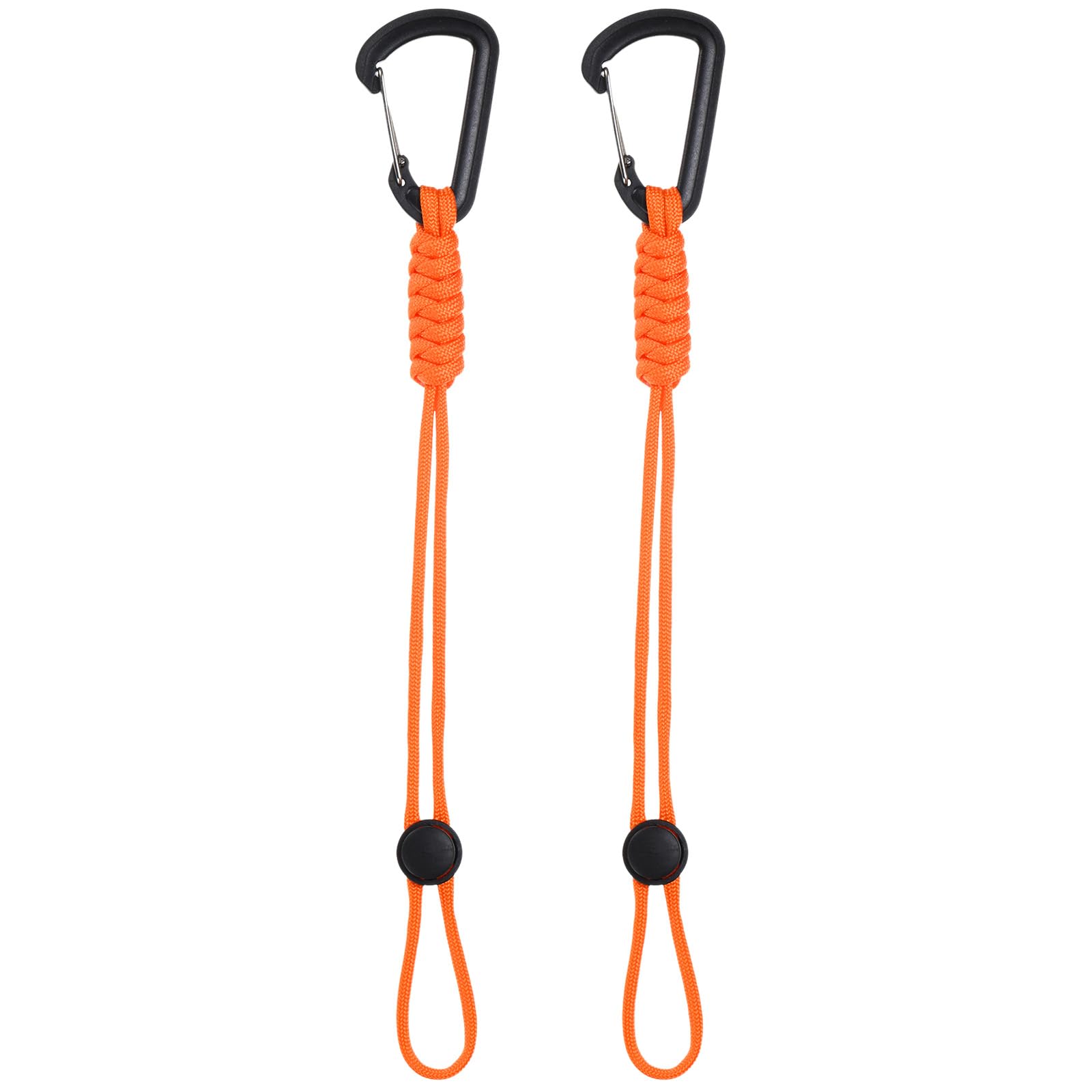 M METERXITY 2-Pack Paracord Keychains with Clips, 10 Inch Braided Lanyard Strap D Ring Adjustable Buckle Backpack Accessories for Camping/Hiking/Fishing/Traveling/Outdoor [Orange]