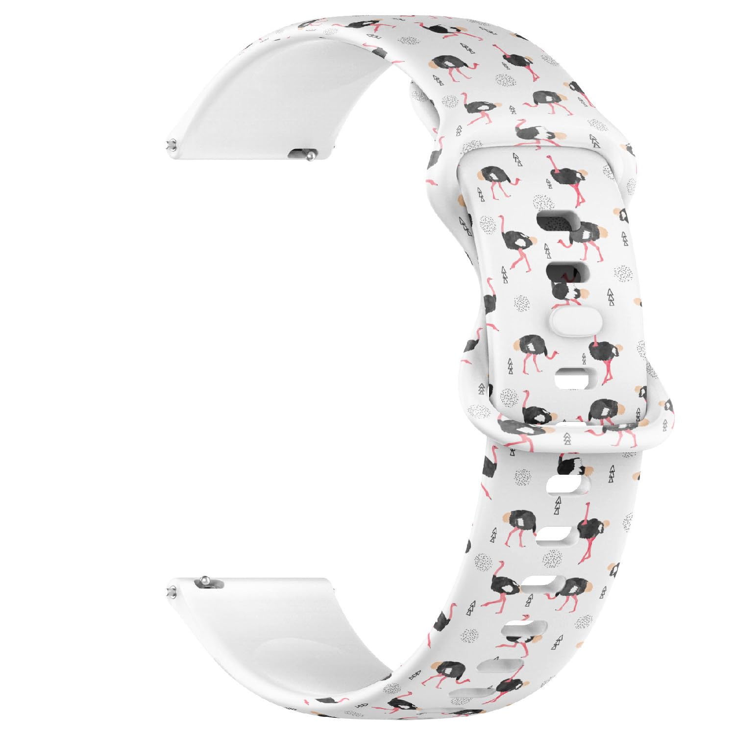 Compatible with Garmin Fenix 7/7 Pro, Fenix 6/6 Pro, Fenix 5/5 Plus, Epix (Gen2) / Epix Pro (Gen2), 22mm Replacement Sport Watch Band (Watercolor Ostrich) Silicone Soft Strap Bracelet