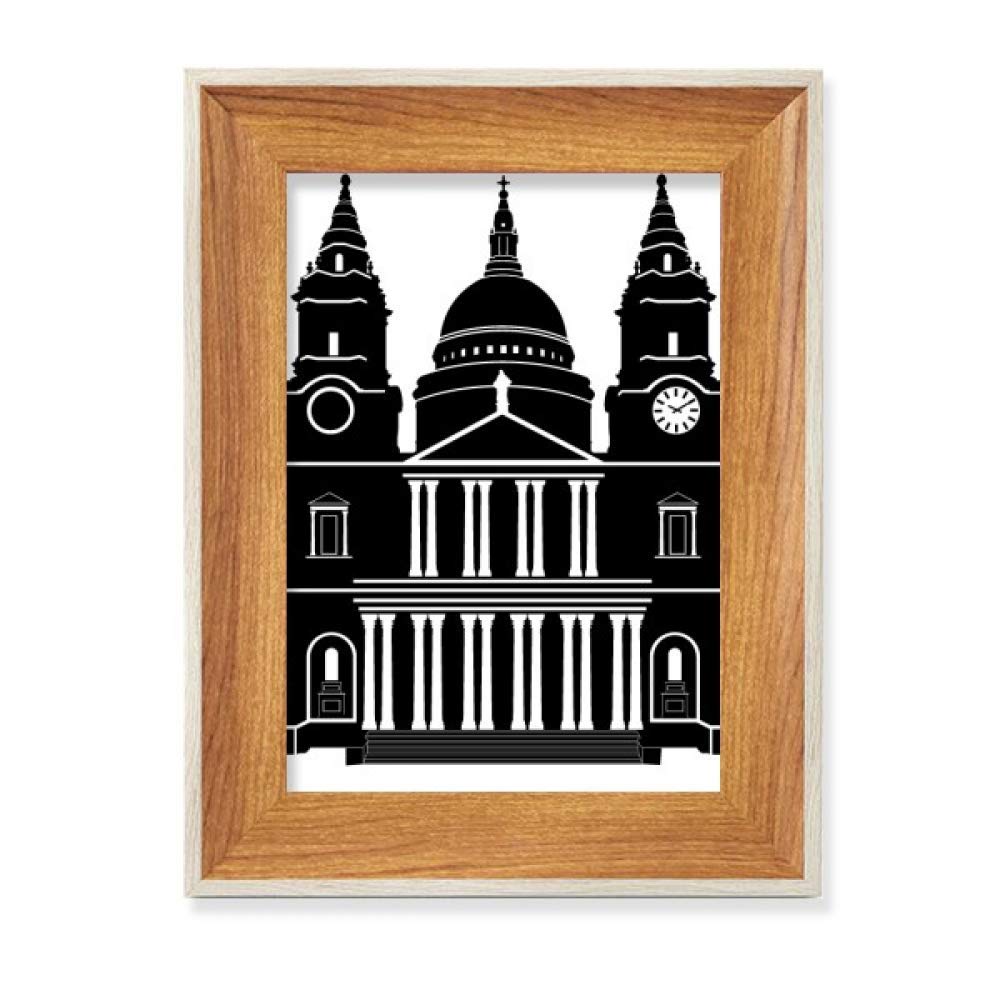 Cadre photo en bois Royaume-Uni silhouette art de bureau élégant