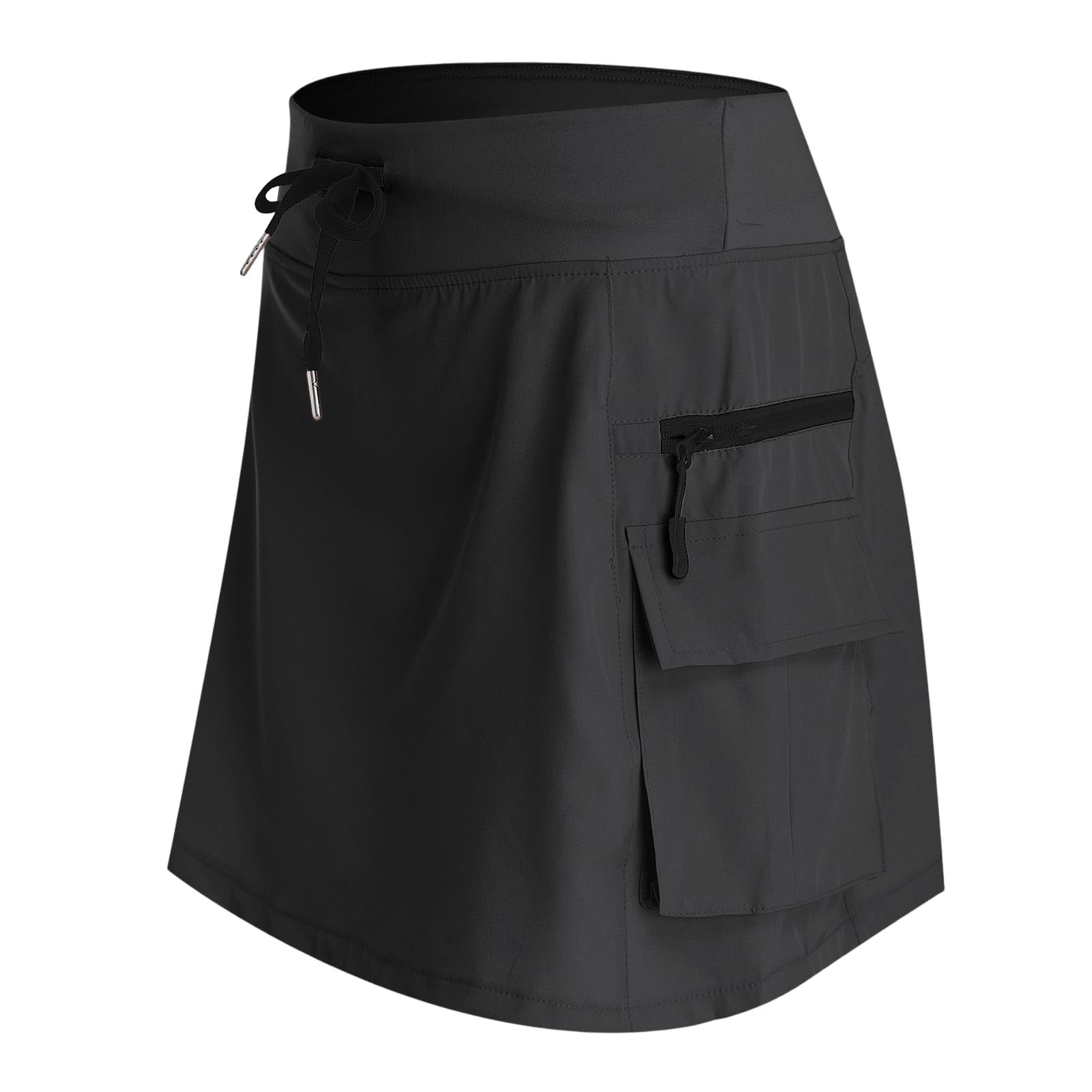 Jupe Short Cargo de avec Poches Le, la randonnée pour Femme, Jupe de Sport aux Genoux Taille Haute avec Short été Tennis Skort habillée et décontractée multifonctionnelle entraînement Respirante