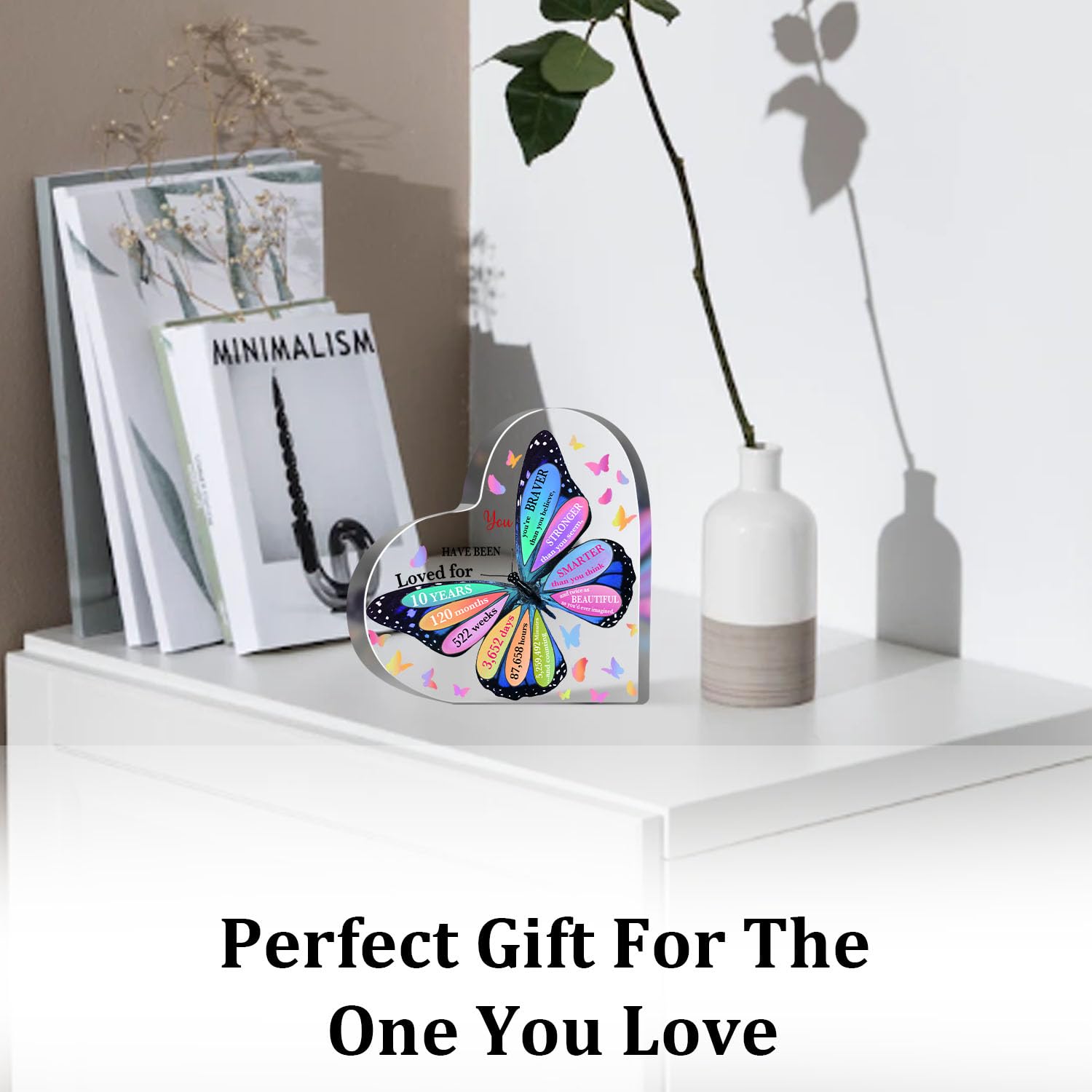 You Are Loved Acrylic Butterfly Decor - Green Butterfly Table Sign - Inspirational Gifts For Women