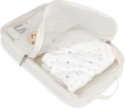 Miniatura 2 de MOMIGO Bolsas organizadoras para pañales para bebé, paquete de 2 bolsas impermeables para colgar pañales, bolsa de malla de oso reutilizable,