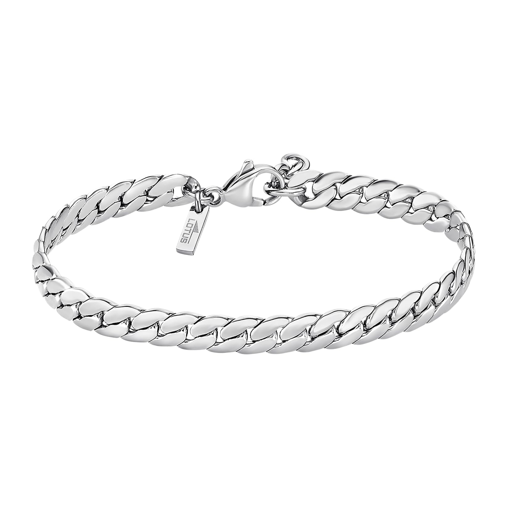 LOTUS STYLE LOTUS STYLE Pulsera Hombre Acero Inoxidable 316L Brazalete de Diseño Sofisticado, Confortable y Resistente al Agua - Pulseras Hombre - Plateada 210.00 mm LS2210-2 - Ideal para Regalo