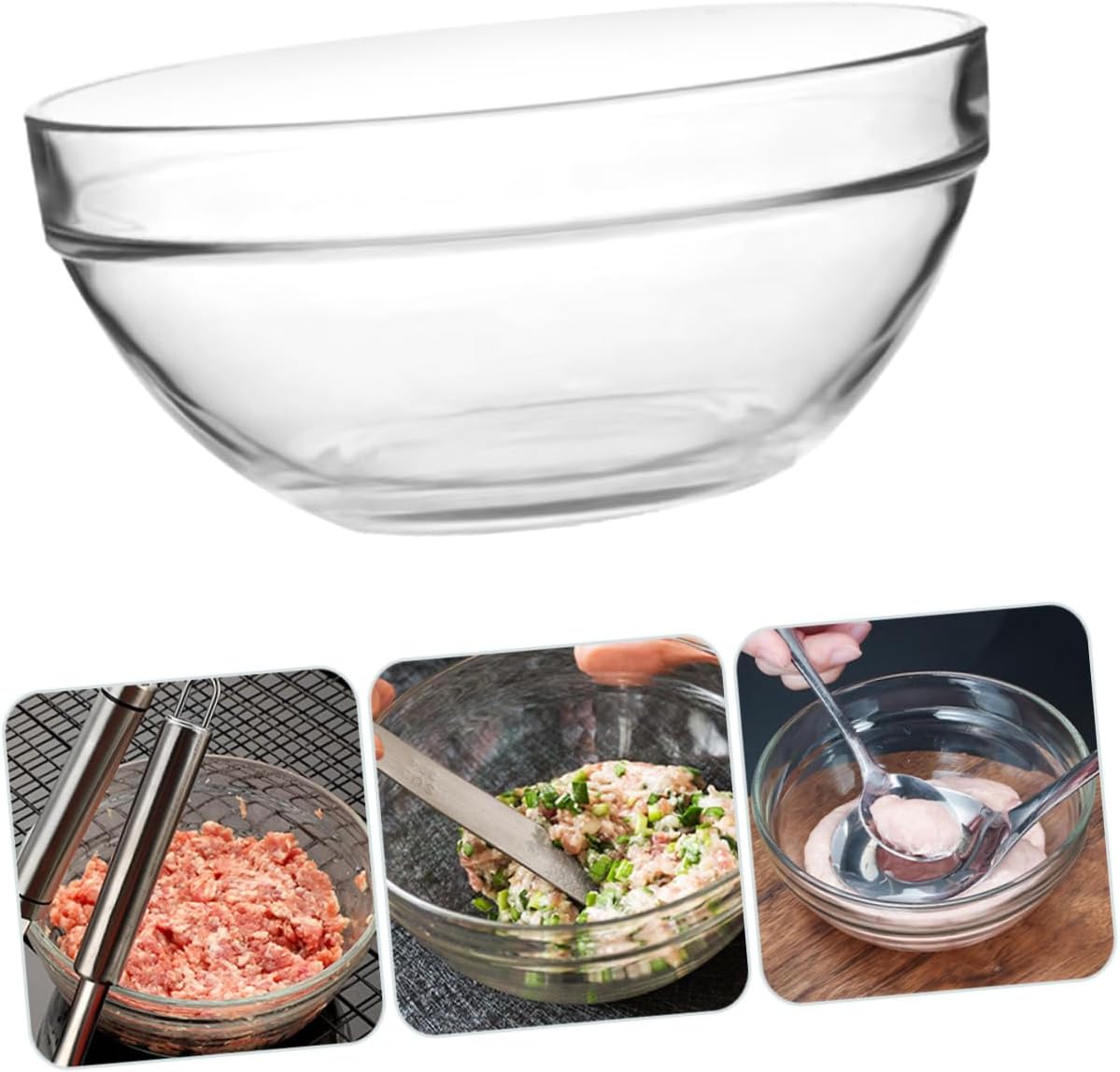 ABOOFAN Glass Bowls Set 2 Large Serving Bowls for Salad Filling Stylish and Easy-to-clean for Parties Home