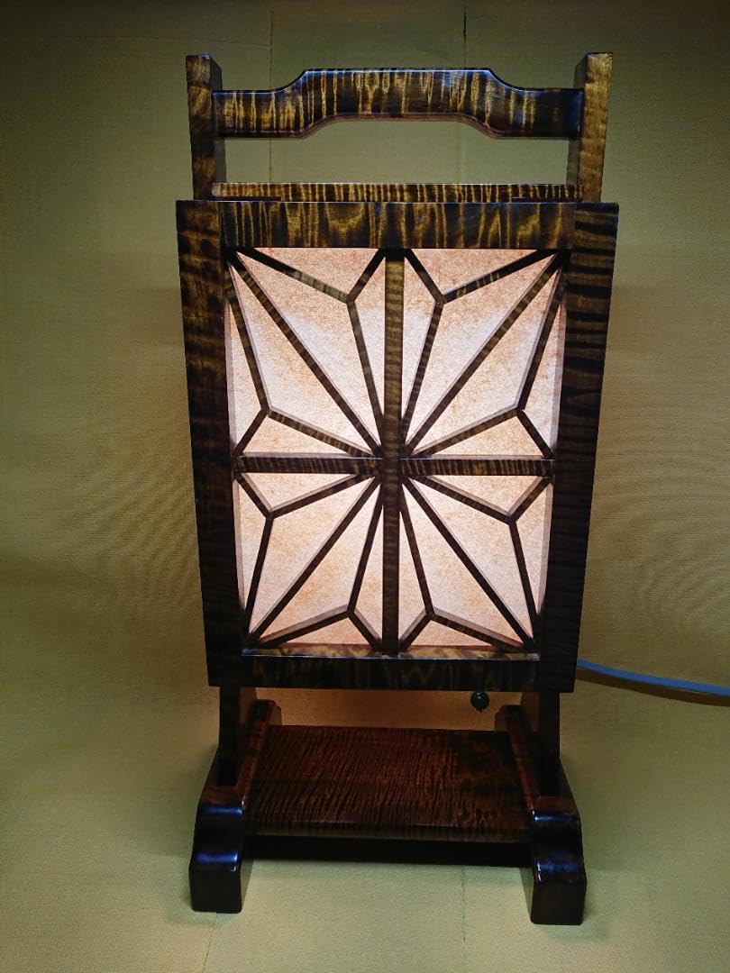 【美品】行灯　角行灯　和風　天然木　置物　インテリア　工芸品　美術品　A2862 美品】行灯角行灯和風天然木置物インテリア工芸品美術品A2862